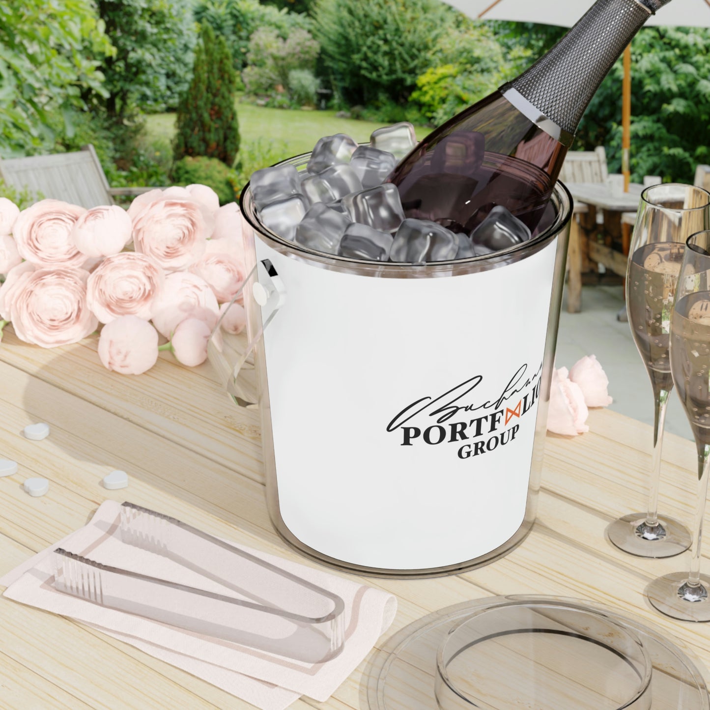 Custom Agent Ice Bucket with Tongs