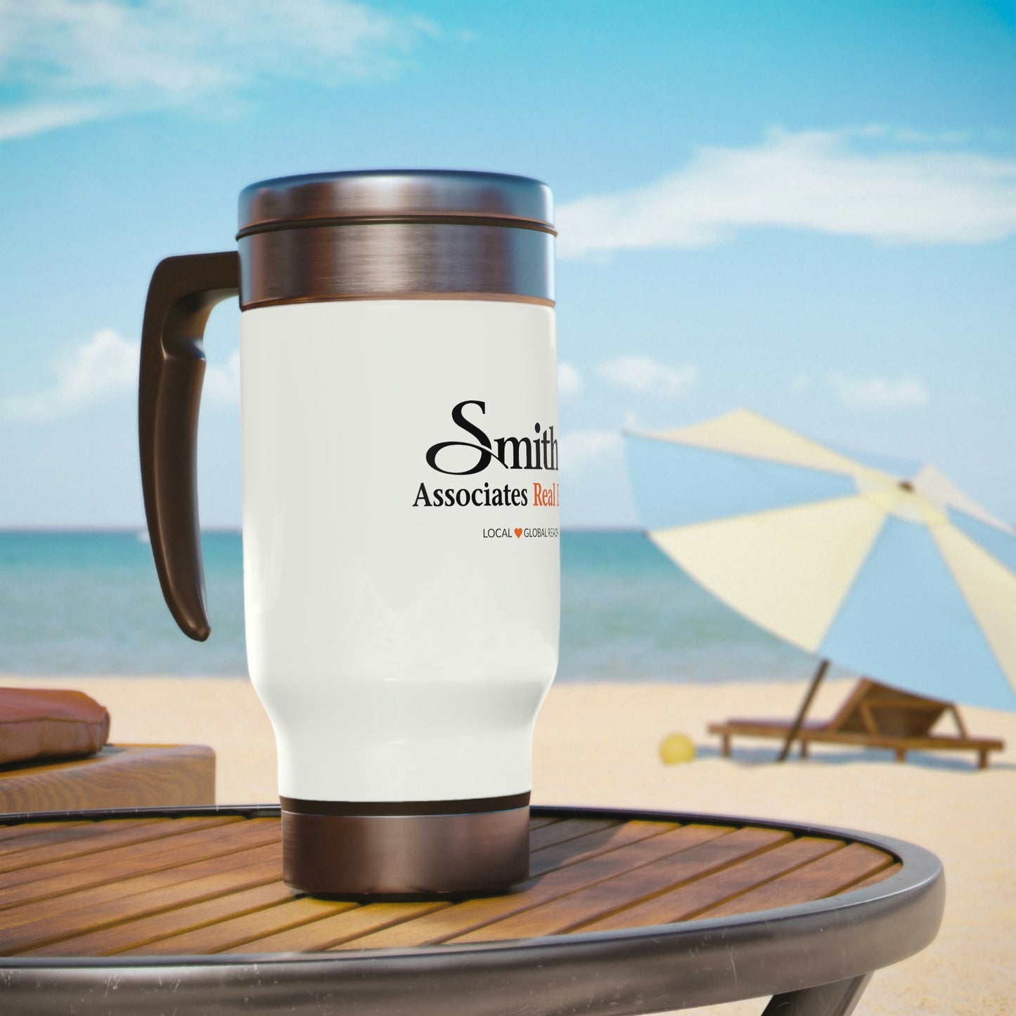 Smith & Associates Stainless Steel Travel Mug with Handle, 14oz