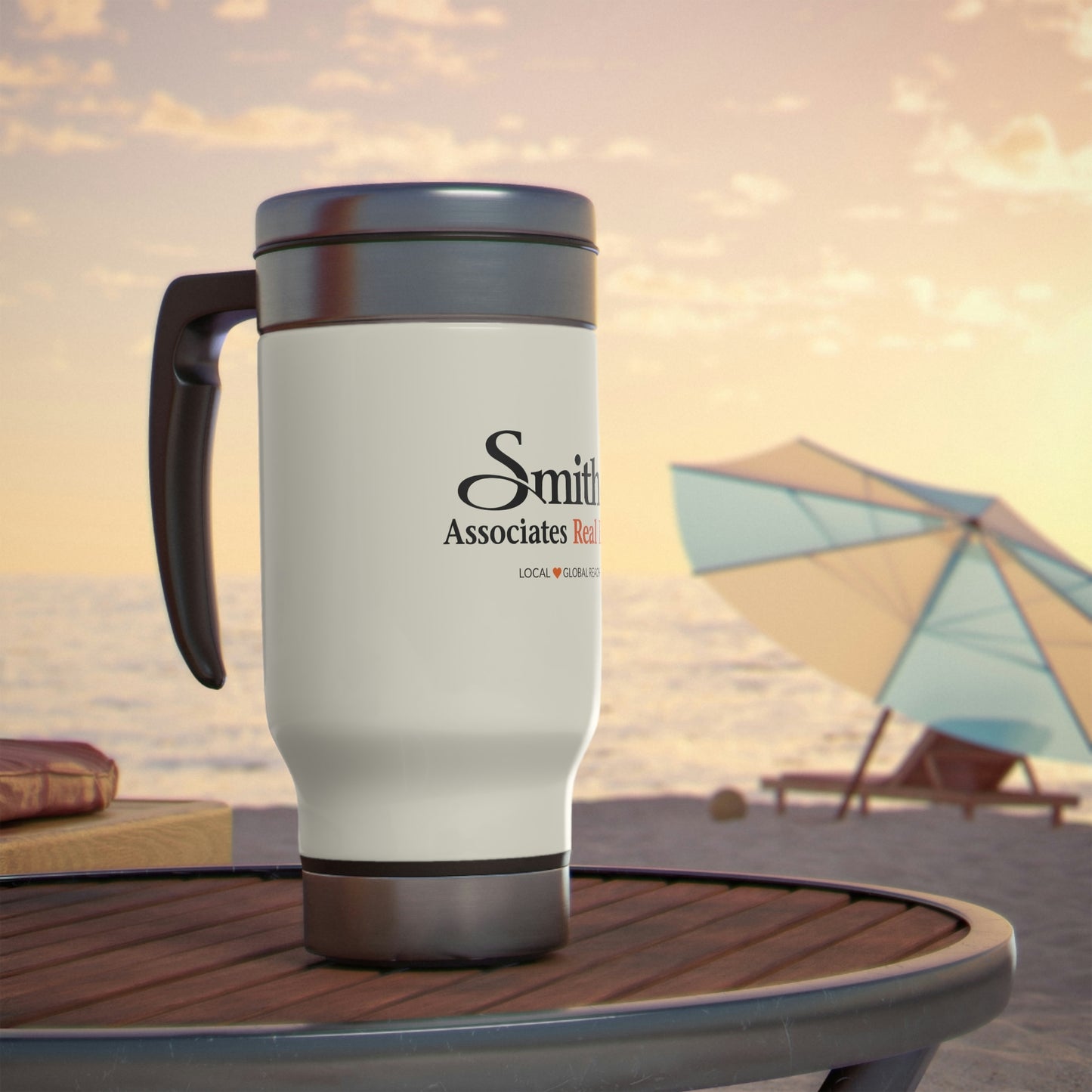 Smith & Associates Stainless Steel Travel Mug with Handle, 14oz